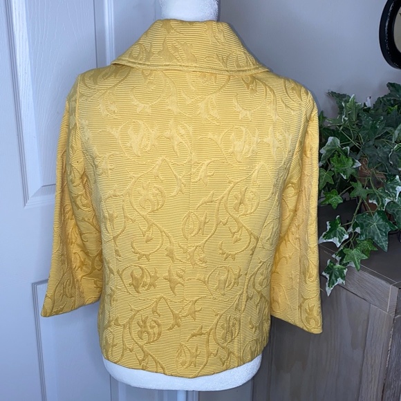 Trenz By Theresa Renz Vintage Mob Wife Yellow Textured Jacket/Blazer Size M - Picture 3 of 10